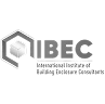 IBEC logo with hexagon and sphere, text highlights commercial roofing and large-loss restoration.