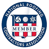 National Roofing Contractors Association logo for commercial roofing and large-loss recovery.